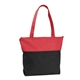 a red/black poly pro two - tone zippered tote
