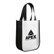 aerial view a white yuma non - woven curve bottom tote, image 1 of 3