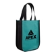 aerial view a teal yuma non - woven curve bottom tote, image 1 of 3