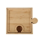 aerial view a natural bamboo bamboo 6- in -1 puzzle cheese board set, image 1 of 12