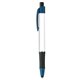 aerial view a blue trim & white barrel elite metallic stylus pen, image 1 of 2