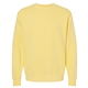 aerial view a yellow independent trading company unisex midweight pigment dyed crew neck, image 1 of 3