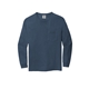 aerial view a blue jean comfort colors(r) heavyweight ring spun long sleeve pocket tee, image 1 of 3