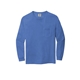 aerial view a flo blue comfort colors(r) heavyweight ring spun long sleeve pocket tee, image 1 of 3