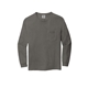 aerial view a grey comfort colors(r) heavyweight ring spun long sleeve pocket tee, image 1 of 3