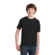aerial view a jet black port company youth essential t - shirt, image 1 of 6