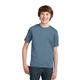 aerial view a stonewashed blue port company youth essential t - shirt, image 1 of 6