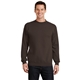 aerial view a dark chocolate brown port company classic crewneck sweatshirt, image 1 of 6