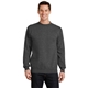 aerial view a dark heather grey port company classic crewneck sweatshirt, image 1 of 6