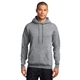 aerial view a athletic heather port company classic pullover hooded sweatshirt, image 1 of 6