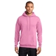 aerial view a candy pink port company classic pullover hooded sweatshirt, image 1 of 6