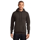 aerial view a dark chocolate brown port company classic pullover hooded sweatshirt, image 1 of 6