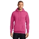 aerial view a heather sangria port company classic pullover hooded sweatshirt, image 1 of 6