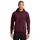 aerial view a maroon port company classic pullover hooded sweatshirt, image 1 of 6