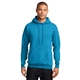 aerial view a neon blue port company classic pullover hooded sweatshirt, image 1 of 6