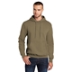 aerial view a coyote brown port company classic pullover hooded sweatshirt, image 1 of 6