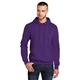 aerial view a team purple port company classic pullover hooded sweatshirt, image 1 of 6