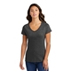 a dark heather grey port company(r) ladies fan favorite v - neck tee