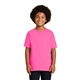 aerial view a safety pink gildan(r) - youth ultra cotton(r) 100 cotton t - shirt, image 1 of 6