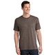 aerial view a heather dark choc brown port company 5.4 oz 100 cotton t - shirt, image 1 of 6