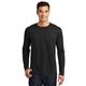 aerial view a jet black district made mens perfect weight long sleeve tee, image 1 of 6