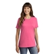 a neon pink port company(r) ladies core cotton tee