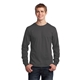 aerial view a charcoal port company long sleeve 5.4 oz 100 cotton t - shirt, image 1 of 6
