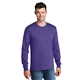 aerial view a purple port company long sleeve 5.4 oz 100 cotton t - shirt, image 1 of 5