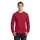aerial view a red port company long sleeve 5.4 oz 100 cotton t - shirt, image 1 of 6