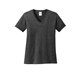 aerial view a dark heather grey port co(tm) womens core cotton v - neck tee, image 1 of 5