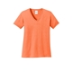 aerial view a neon orange port co(tm) womens core cotton v - neck tee, image 1 of 5