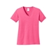 aerial view a neon pink port co(tm) womens core cotton v - neck tee, image 1 of 5