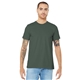 aerial view a military green bella+canvas (r) unisex jersey short sleeve tee - 3001, image 1 of 6