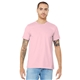 aerial view a pink bella+canvas (r) unisex jersey short sleeve tee - 3001, image 1 of 6