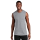 aerial view a athletic heather port company(r) core cotton sleeveless tee, image 1 of 5
