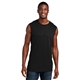aerial view a jet black port company(r) core cotton sleeveless tee, image 1 of 5