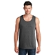 a dark heather grey port company(r) 5.4 oz 100 cotton tank top