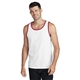 a white/ red port company(r) 5.4 oz 100 cotton tank top