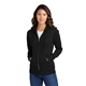 a jet black port company(r) ladies core fleece full - zip hooded sweatshirt