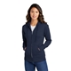 a navy port company(r) ladies core fleece full - zip hooded sweatshirt
