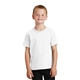 aerial view a white port company youth 5.4 oz 100 cotton t - shirt, image 1 of 6