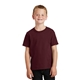 aerial view a athletic maroon port company youth 5.4 oz 100 cotton t - shirt, image 1 of 6