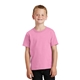 aerial view a candy pink port company youth 5.4 oz 100 cotton t - shirt, image 1 of 6