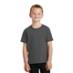 aerial view a charcoal port company youth 5.4 oz 100 cotton t - shirt, image 1 of 6