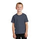 aerial view a heather navy port company youth 5.4 oz 100 cotton t - shirt, image 1 of 6