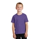 aerial view a heather purple port company youth 5.4 oz 100 cotton t - shirt, image 1 of 6