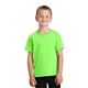 aerial view a neon green port company youth 5.4 oz 100 cotton t - shirt, image 1 of 3