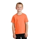 a neon orange port company youth 5.4 oz 100 cotton t - shirt