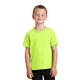 aerial view a neon yellow port company youth 5.4 oz 100 cotton t - shirt, image 1 of 3