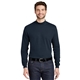 aerial view a navy port authority(r) interlock knit mock turtleneck, image 1 of 4